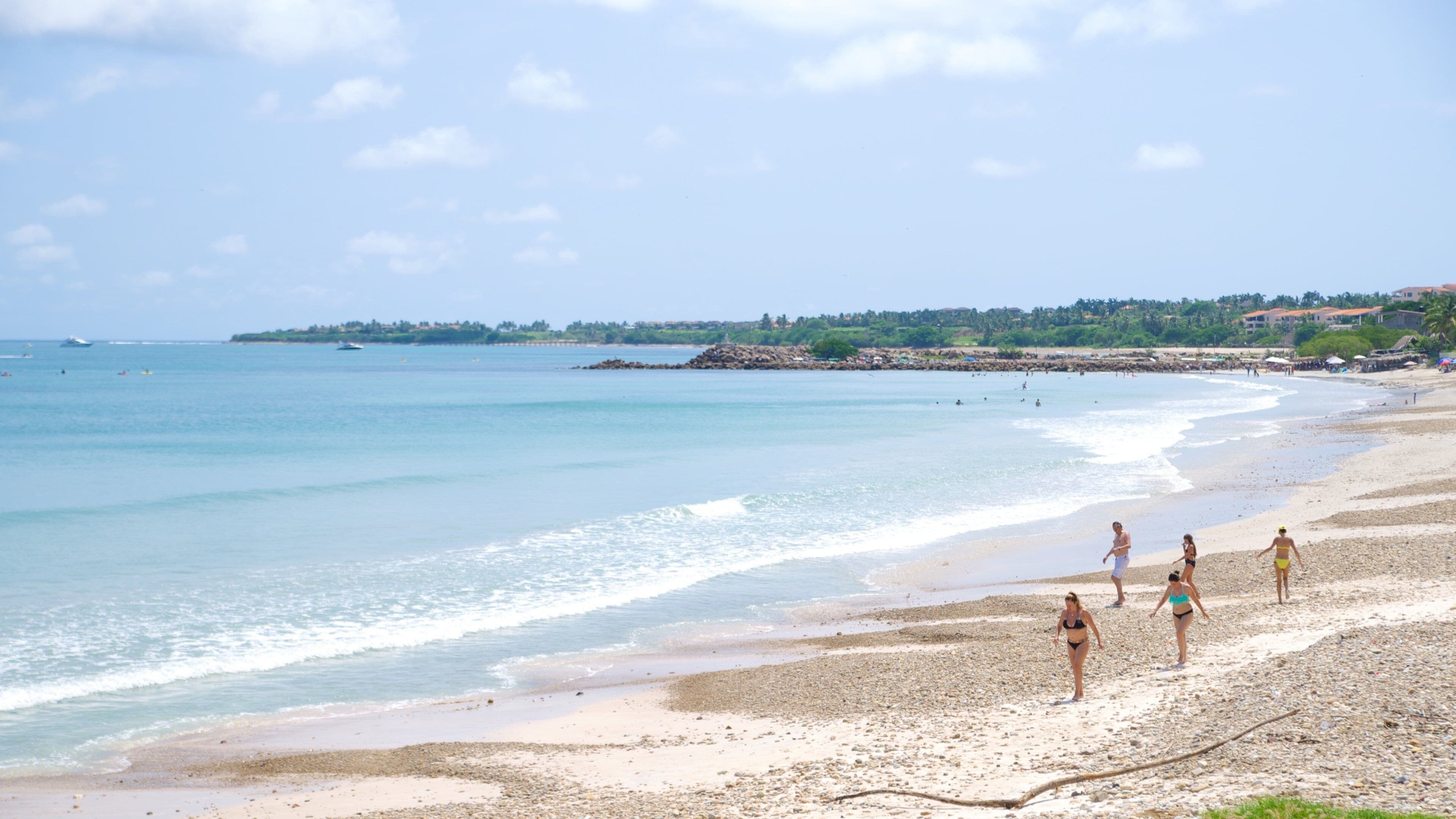 Punta Mita which includes a beach and landscape views as well as a small group of people