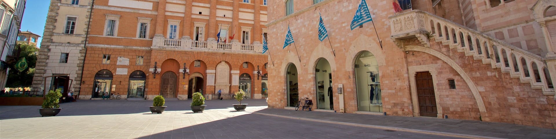 Foligno showing heritage architecture and a sunset