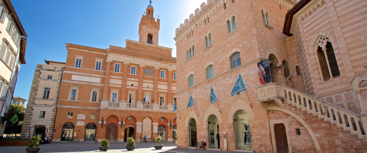 Foligno showing heritage architecture and a sunset
