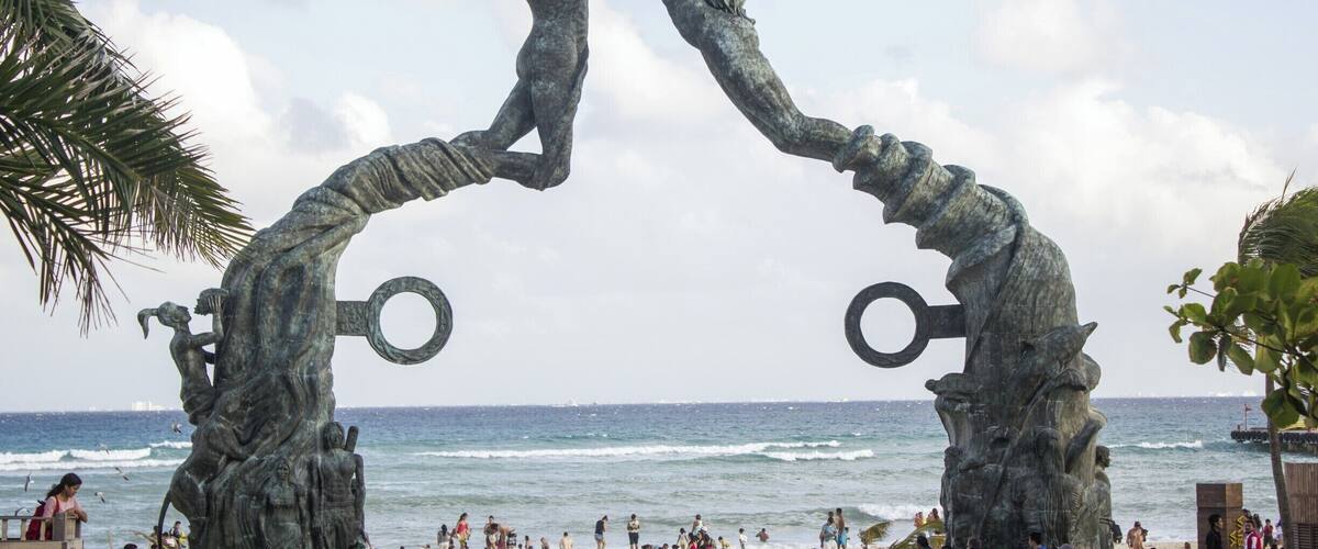 Cool monument on the beach of Playa del Carmen.