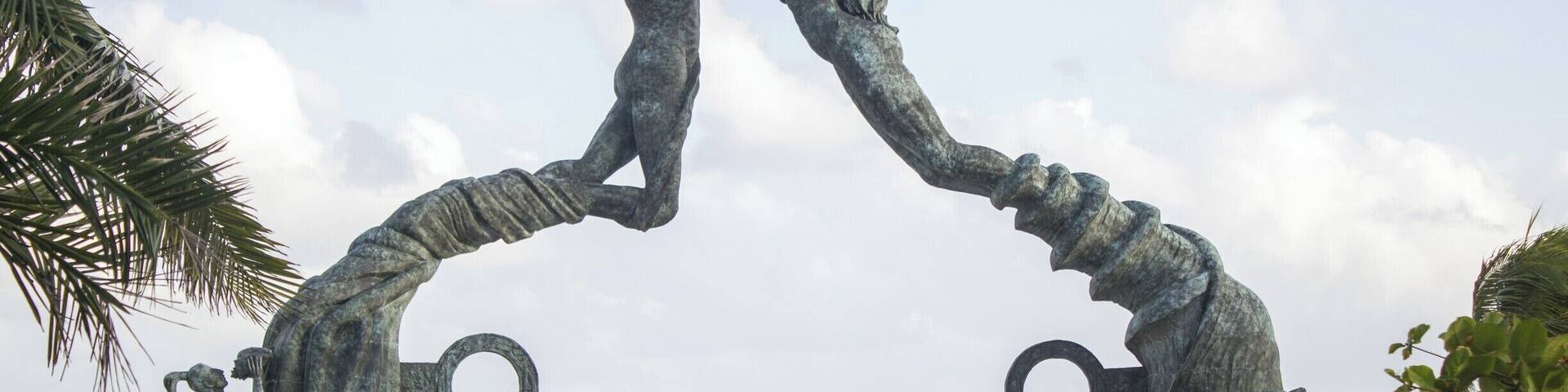 Cool monument on the beach of Playa del Carmen.