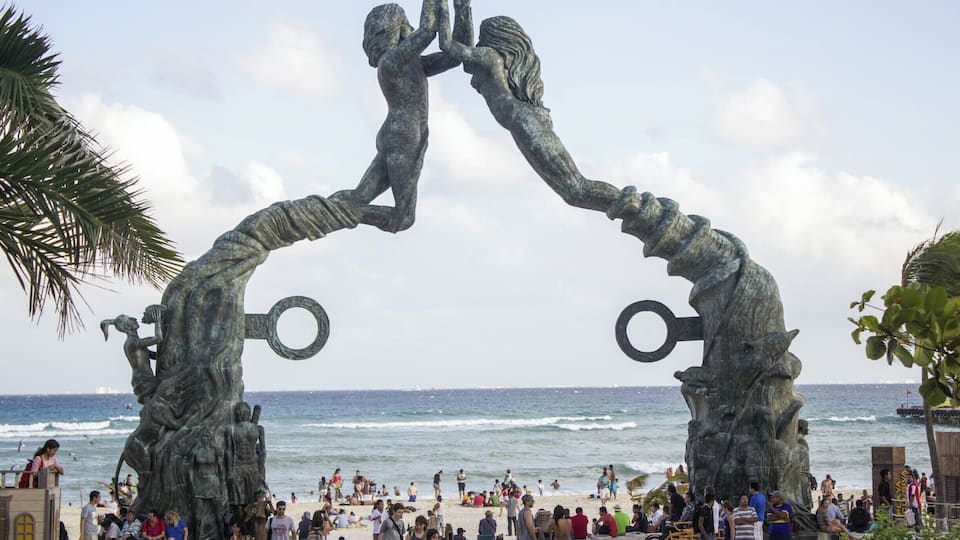 Cool monument on the beach of Playa del Carmen.