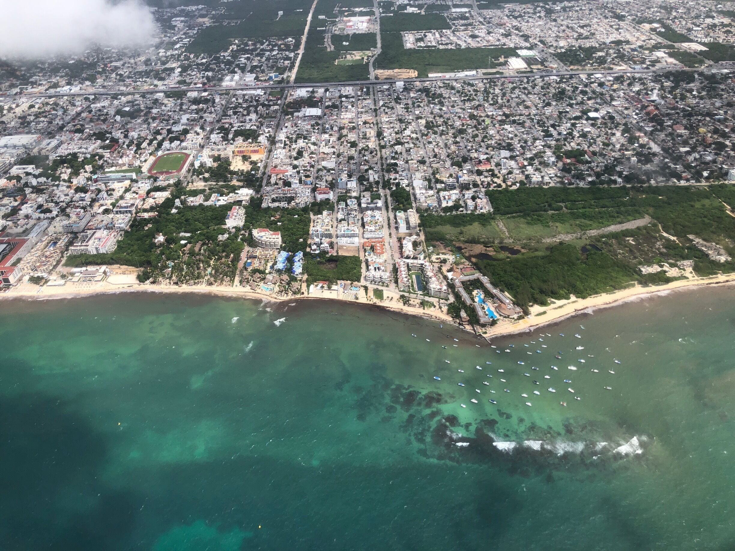 Amazing view of Playa del Carmen - you can get this kind of view from the short flight to #Cozumel. If you take it from #Cancun, the flight is a mere 15 minutes, much shorter than the 45 min ferry ride, but allows for jaw-dropping views. #LifeAtExpedia #beach
