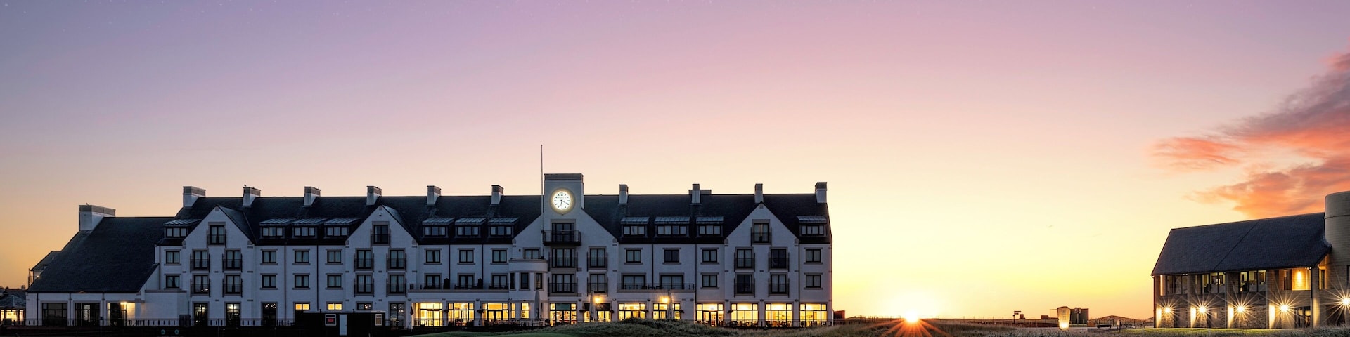 Early morning on the 18th at Carnoustie Golf Course. This is my home town and in the next few weeks it will host the Alfred Dunhill Links Championship so the greens are pristine and the stands are being erected. A nice walk early in the morning when no one else is around.