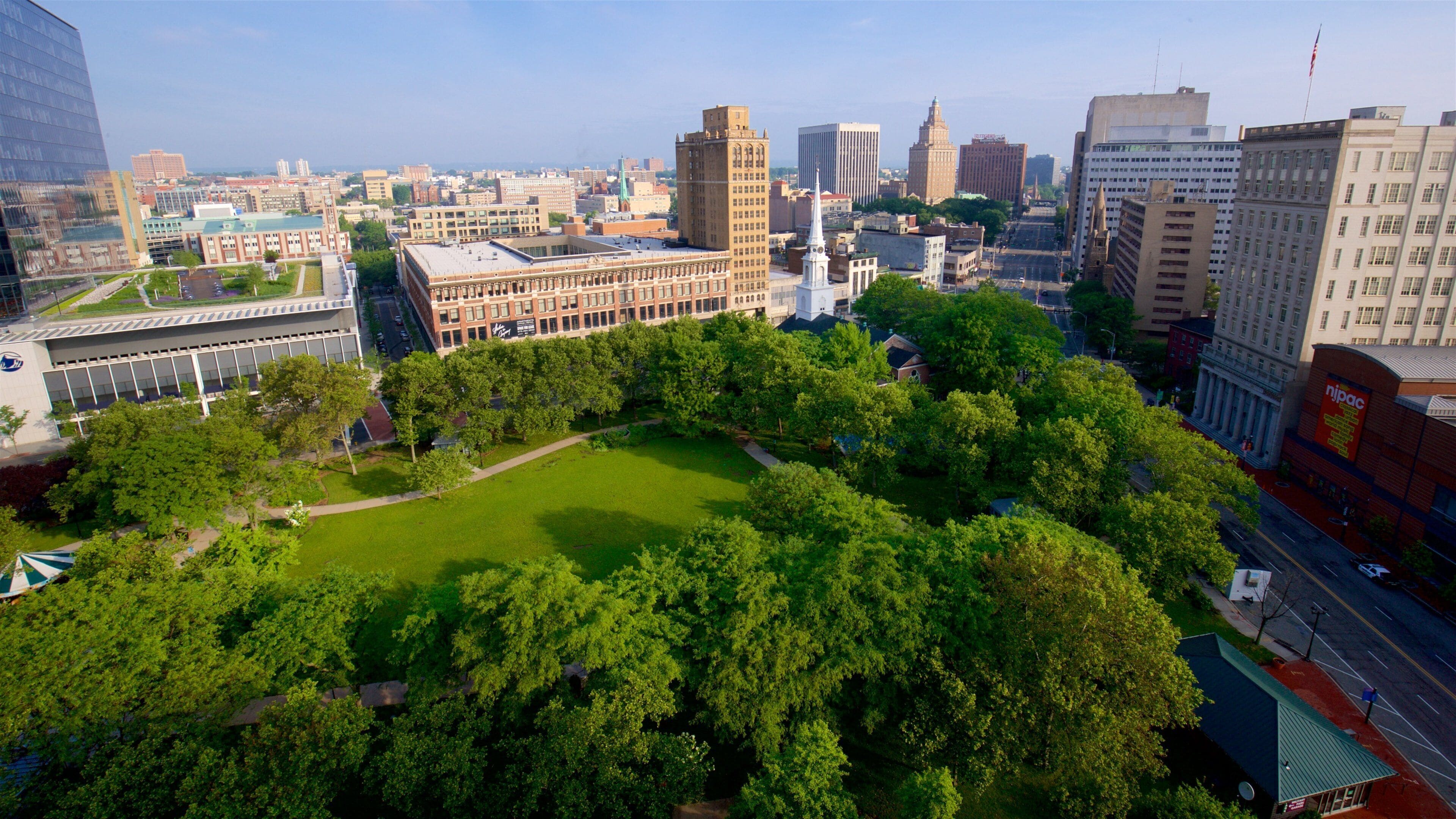 Newark which includes landscape views, a city and a high rise building