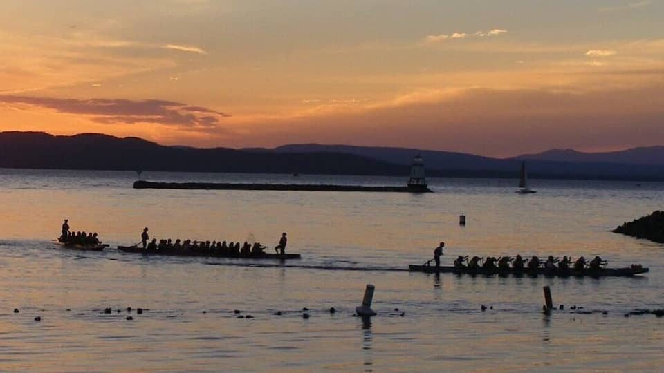 Paddling with my Dragonboat club Dragonheart Vermont. Sept 2016