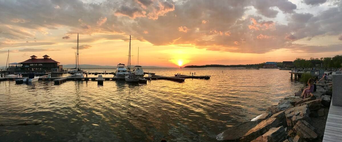 Lake Champlain sunset from the Burlington waterfront