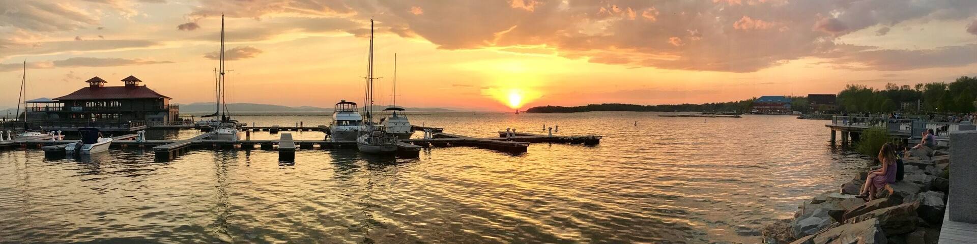 Lake Champlain sunset from the Burlington waterfront