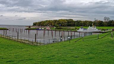 Le port de Dangast, Varel, Basse-Saxe, Allemagne