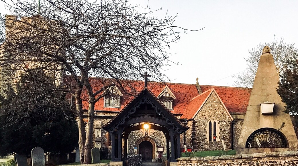 Pinner Parish Church
Date: 14th century with multiple additions.
Grade II* listed.
Nearest station: Pinner.