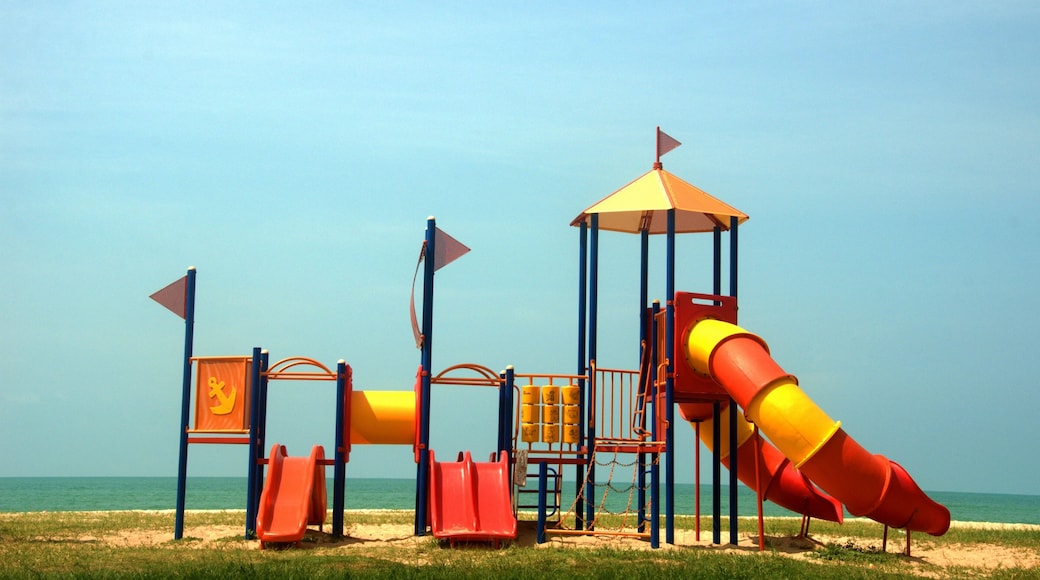Multi coloured playground on beach, Port Dickson, Malaysia