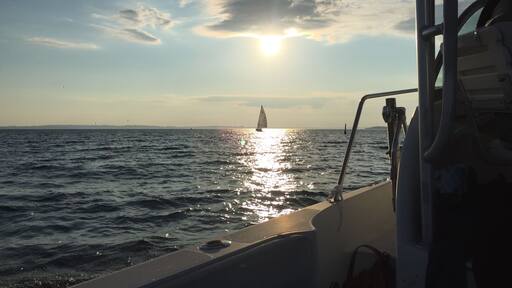 Sunset while boating off Holyrood, Newfoundland