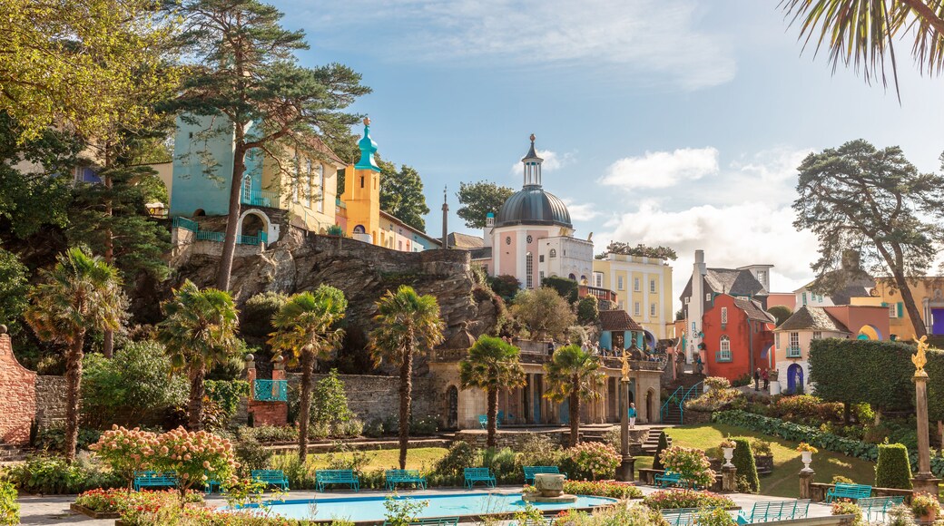 Popular tourist resort of Portmeirion, North Wales, UK, the Italianate village built by Clough Williams-Ellis.