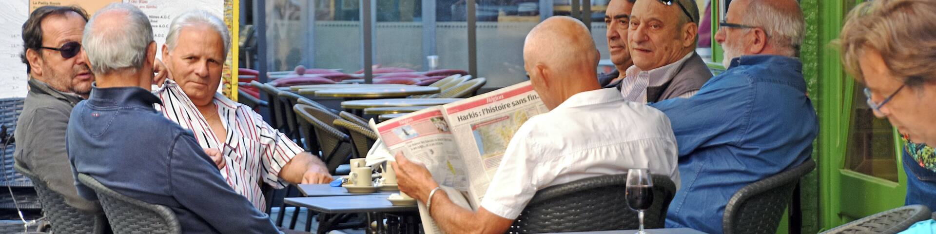 Avignon highlight. One of many street cafes.