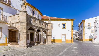 Grao-Prior Veranda in Crato, Alto Alentejo, Portugal. This veranda was the stage of the marriage of King Dom Manuel I, the most important king of the Sea-Discoveries Era in the 15th and 16th century.