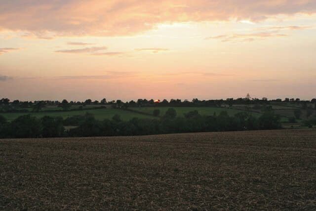 At the end of the day. The sun disappearing behind the Leicestershire wolds.
