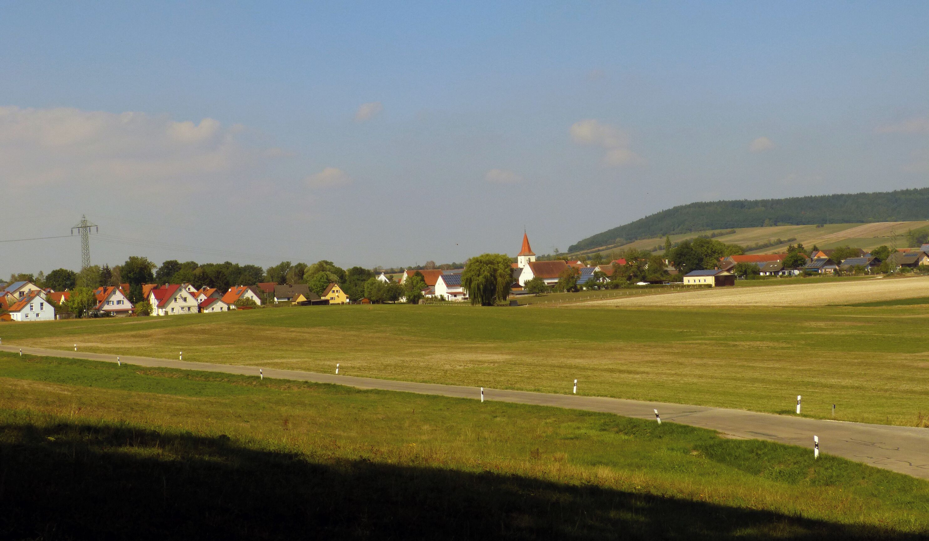View on the Village Holzingen, part of the town Weißenburg (Bavaria), Germany