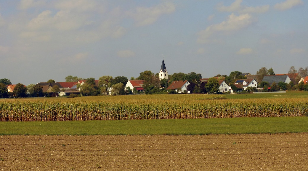 View on the Village Kattenhochstadt, part of the town Weißenburg (Bavaria), Germany