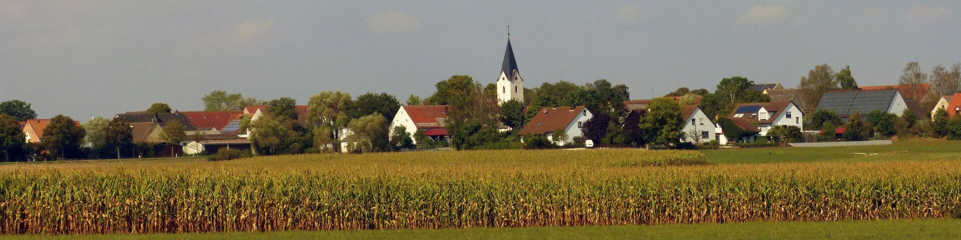 View on the Village Kattenhochstadt, part of the town Weißenburg (Bavaria), Germany