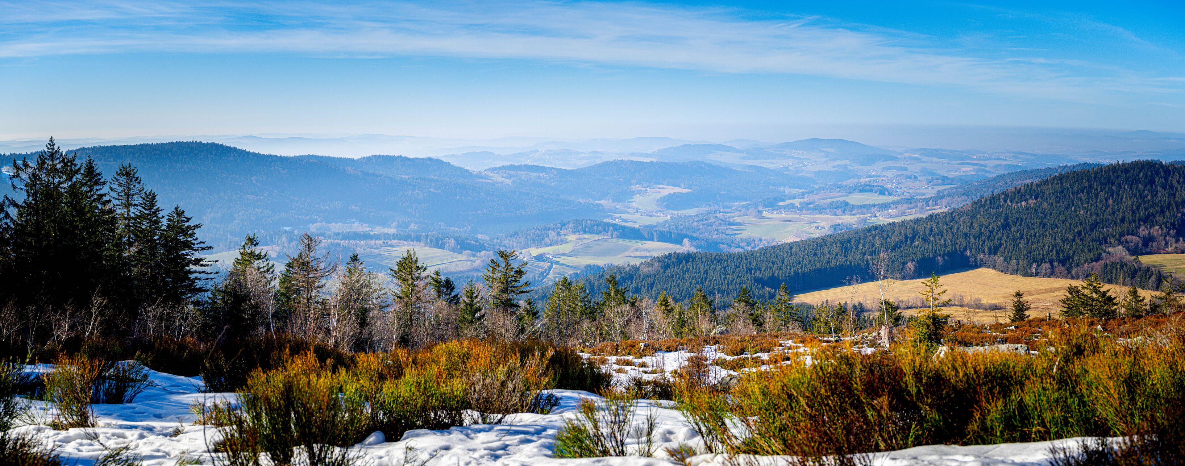 Hking to the Käsplatte by Sankt Englmar in the bavarian Forests Germany