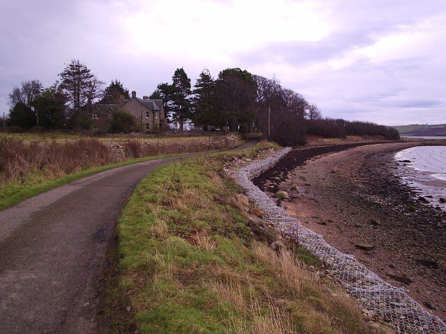 The Road to the old Burial Ground at Balconie point. Looking at the old Manse I think?.
