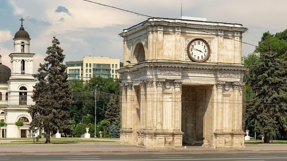 The Triumphal Arch in Chisinau, Moldova