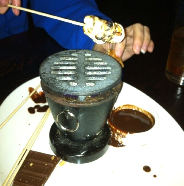 S'mores pot, with yummy bourbon chocolate! 