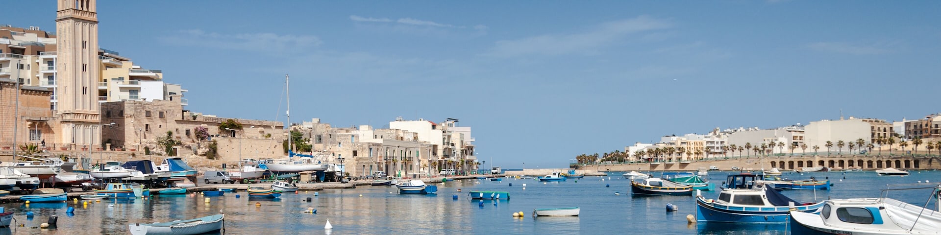 Marsaskala of Malta gulf and port; Shutterstock ID 457038565