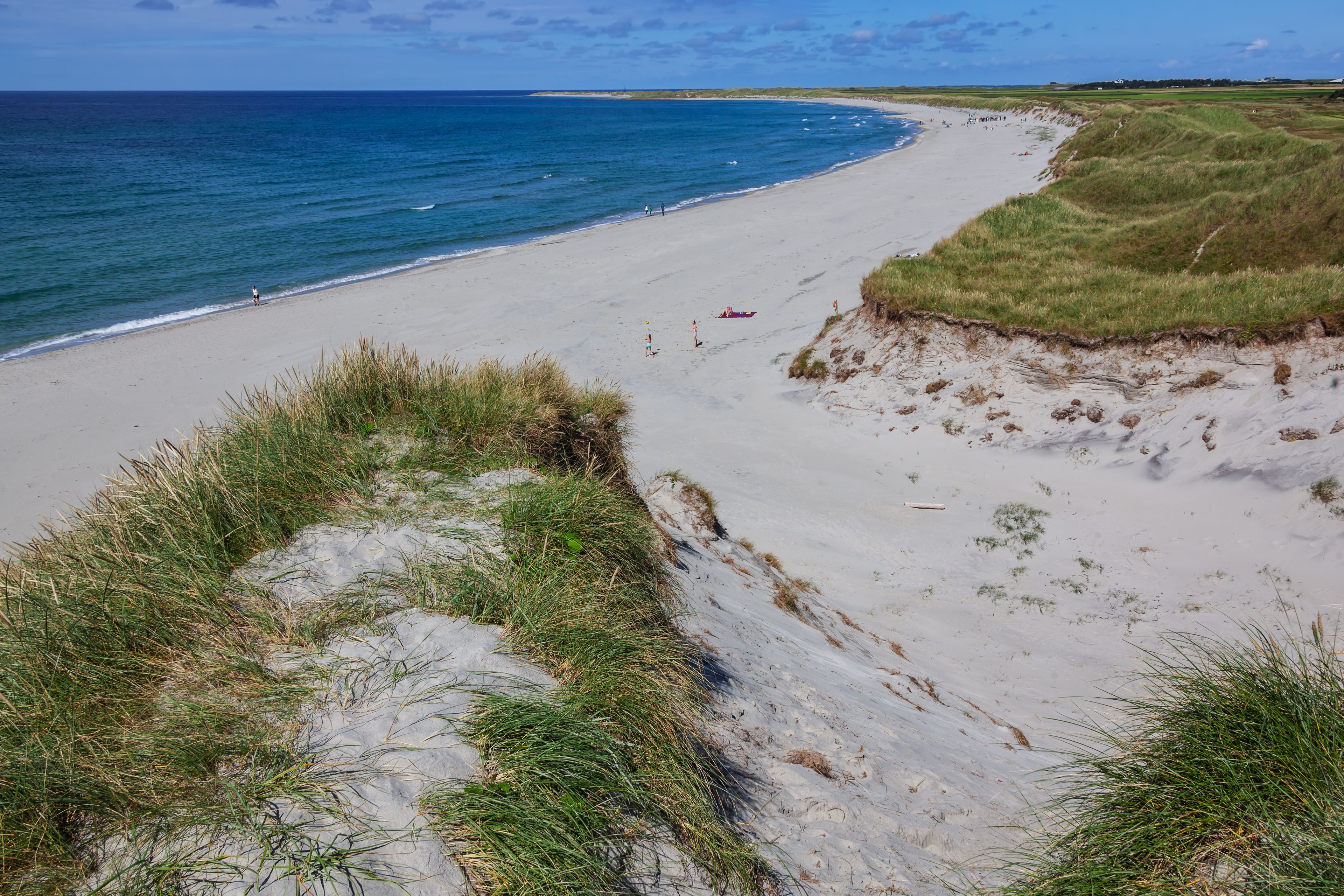 Panoramic view of lovely sandy Sola Strand beach near Stavanger on the southwest coast of Norway