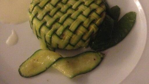 Zucchini and goats cheese goodness .....