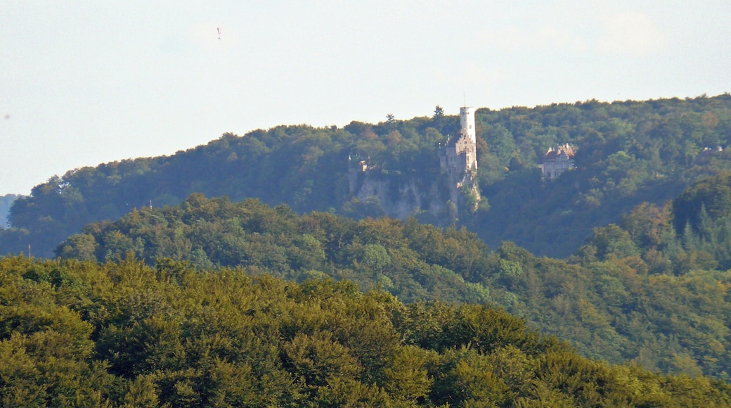 Sicht auf das Schloss Lichtenstein vom Schönbergturm in Pfullingen