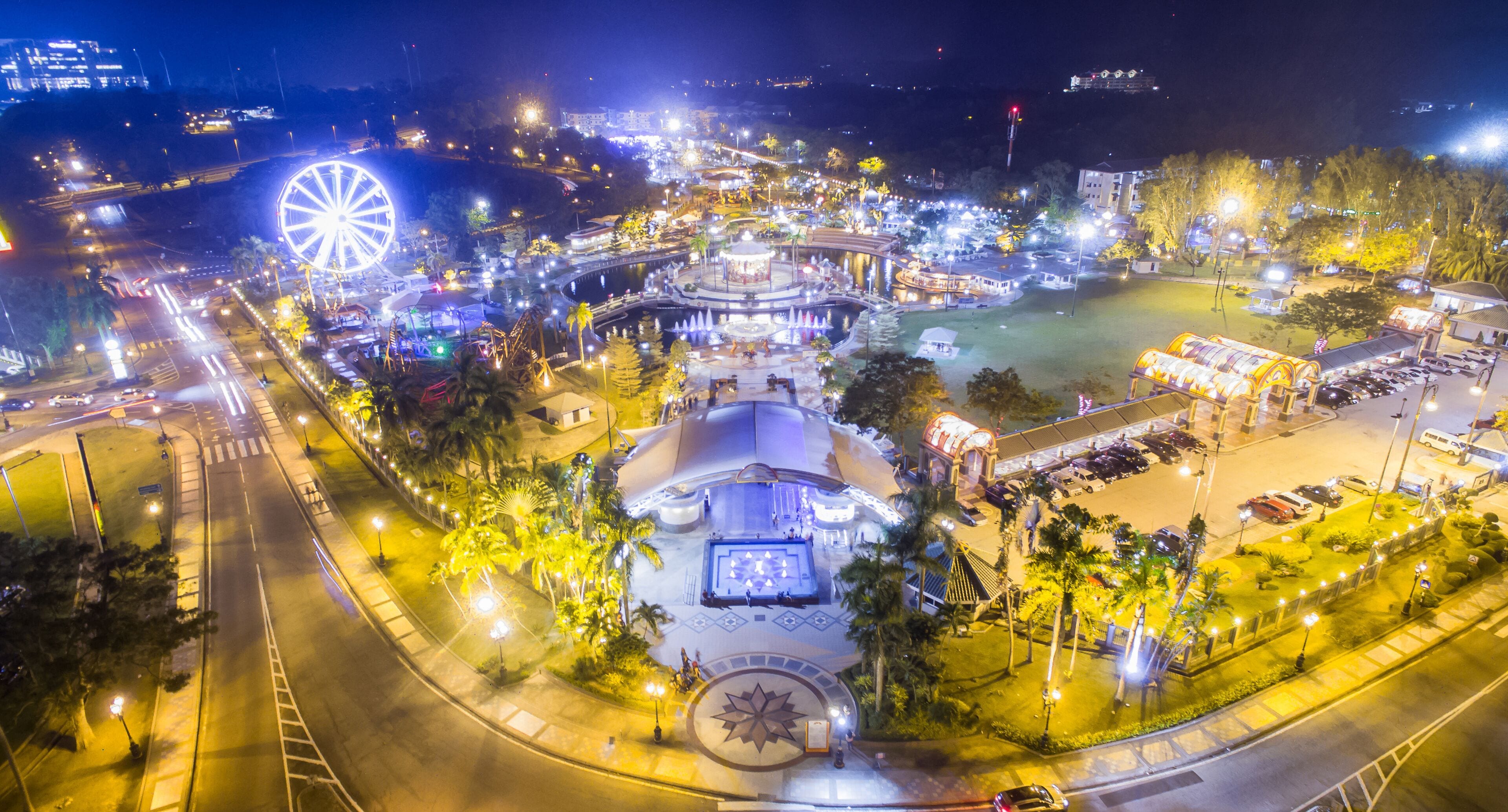 aerial view of Jerudong Park Playground, Brunei Darussalam. 