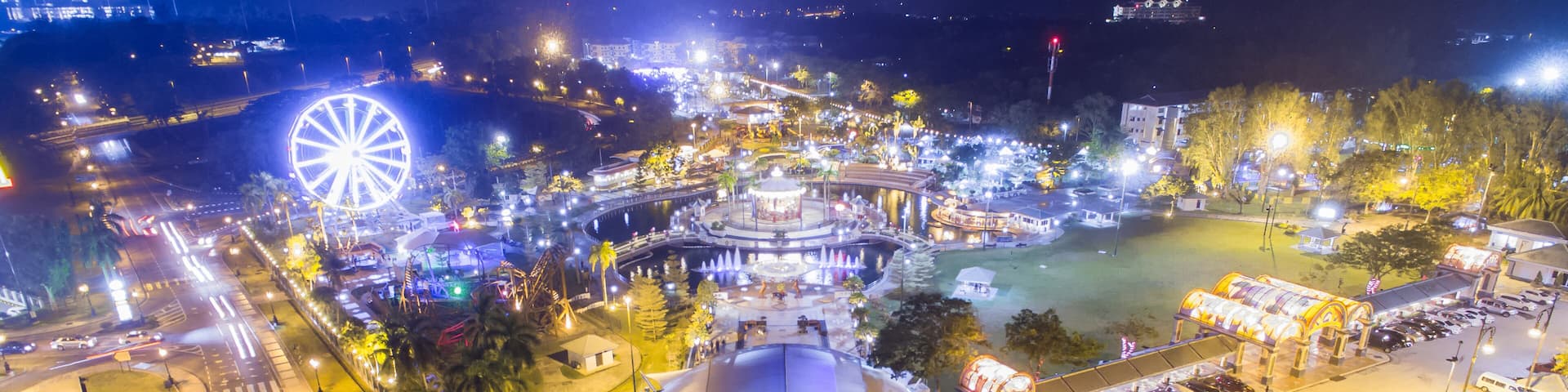 aerial view of Jerudong Park Playground, Brunei Darussalam.