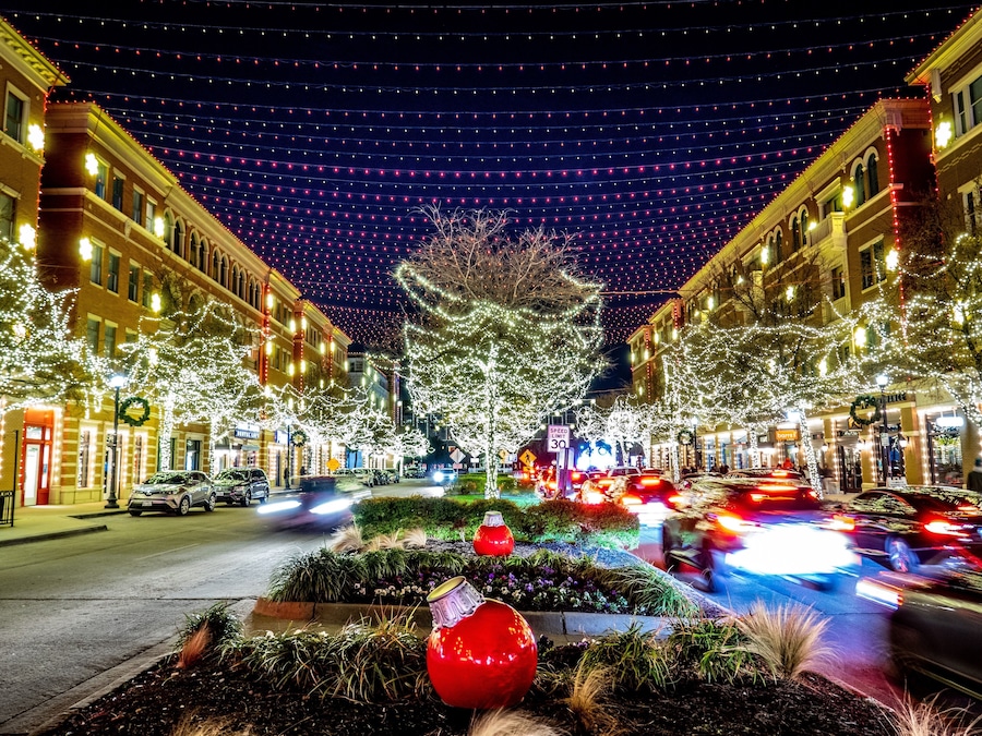 The holiday light show at Frisco’s city square is very impressive and set to music which viewers can tune in on their car radios for free.