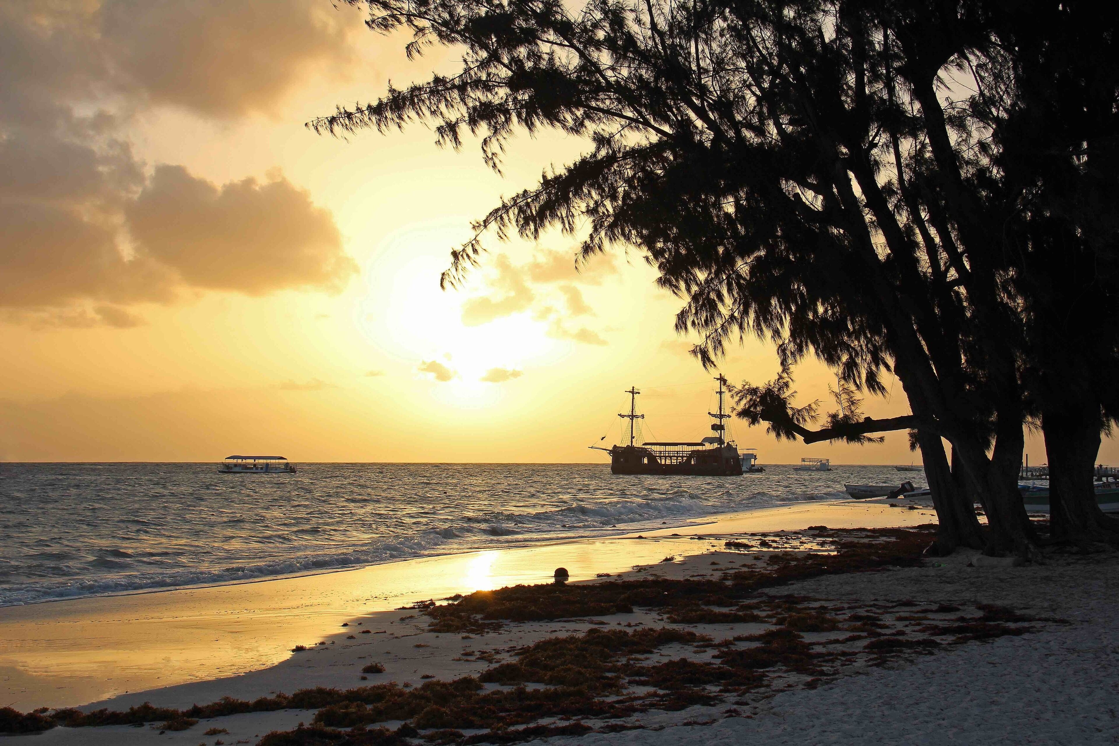 Sunrise on the popular Bavaro Beach outside of Punta Cana, Dominican Republic.