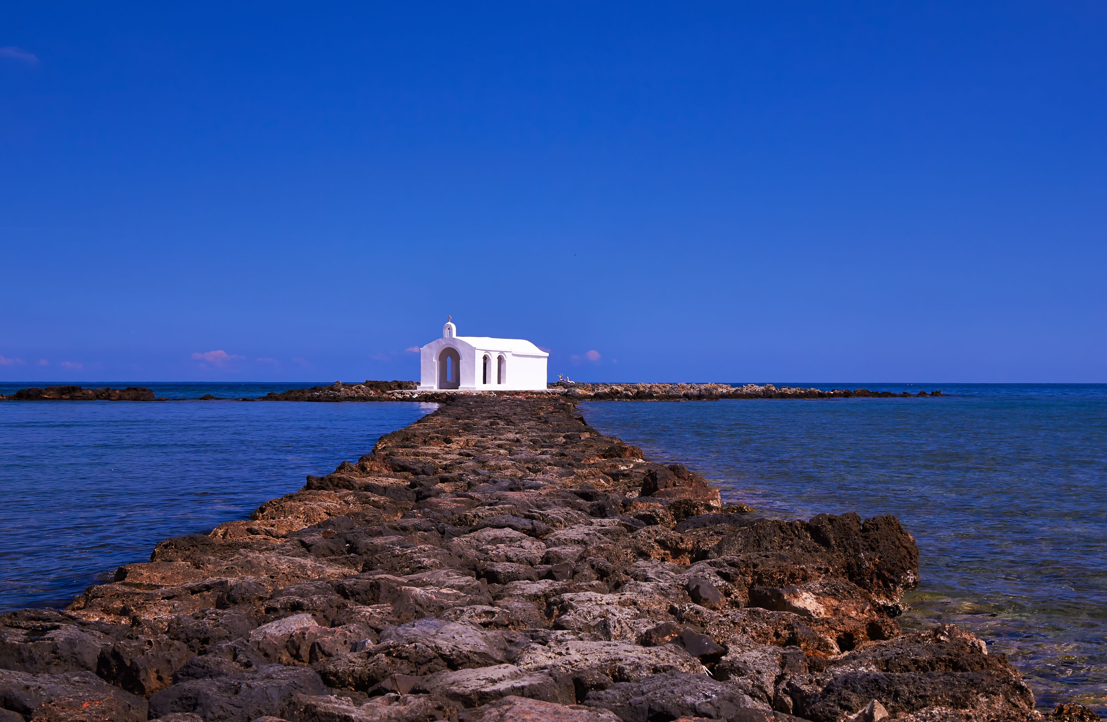 Little chapel Saint Nicolas in Georgioupolis Crete, Greece.