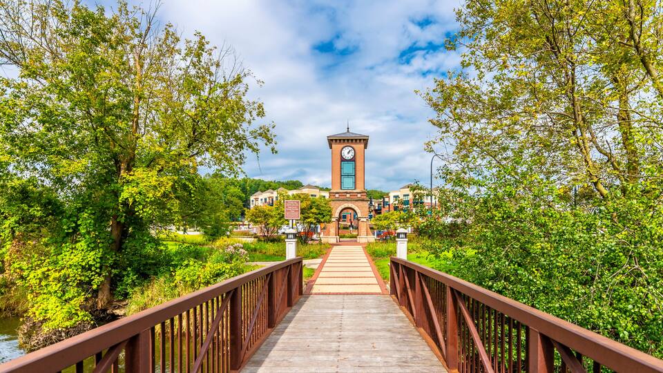 Clock Tower view in Algonquin Town of Illinois
