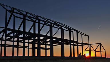 Halde Norddeutschland Neukirchen-Vluyn Sunset and Building