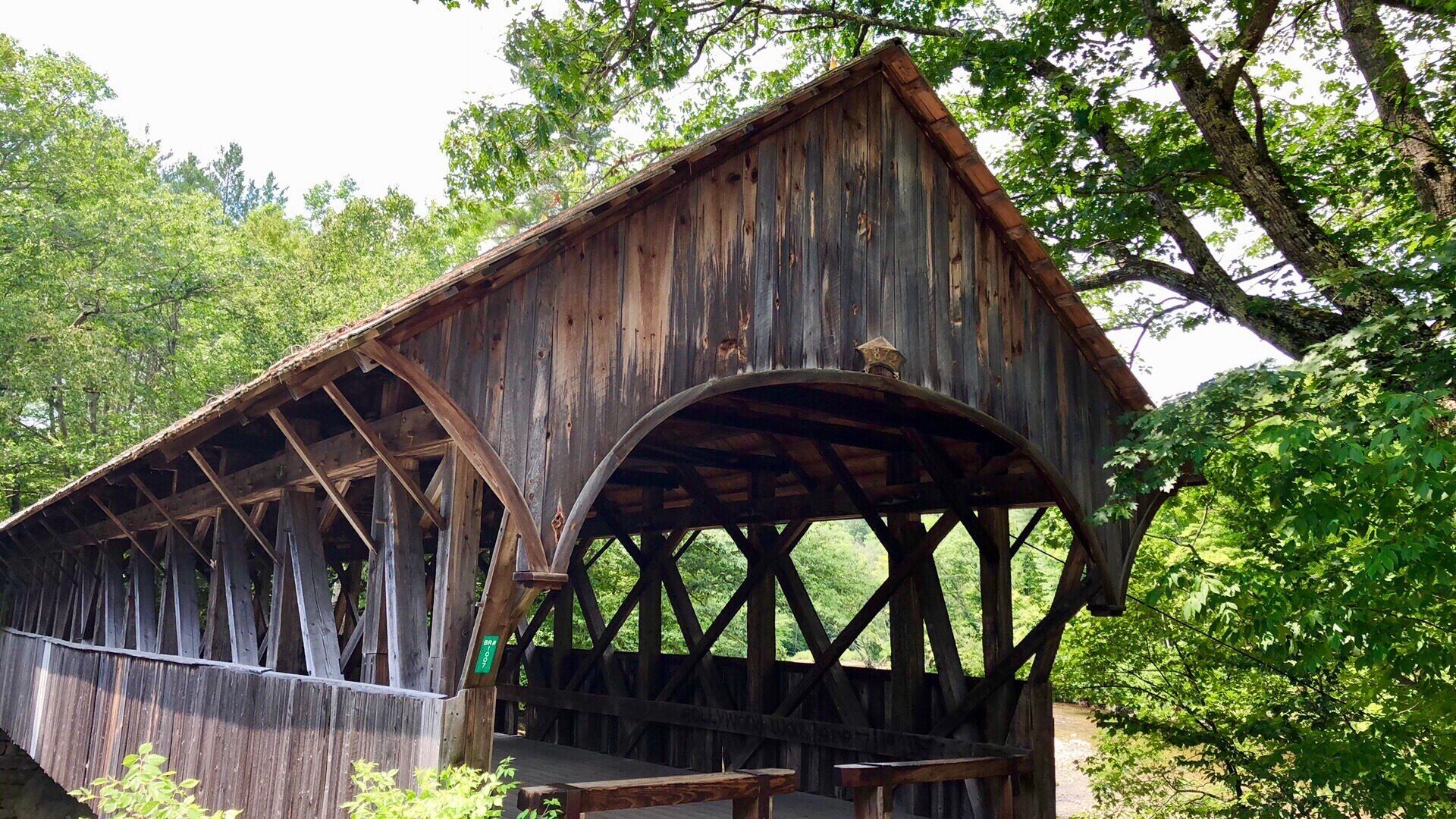 The Sunday River Bridge, also known as the Artist’s Covered Bridge, Newry, ME. Near the Sunday River Ski Area 