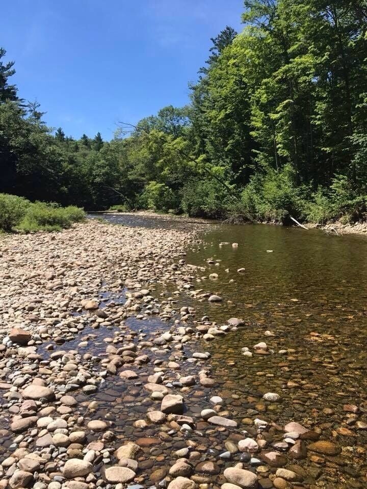 A view of the Sunday River from under the Sunday River Bridge in Newry, Me