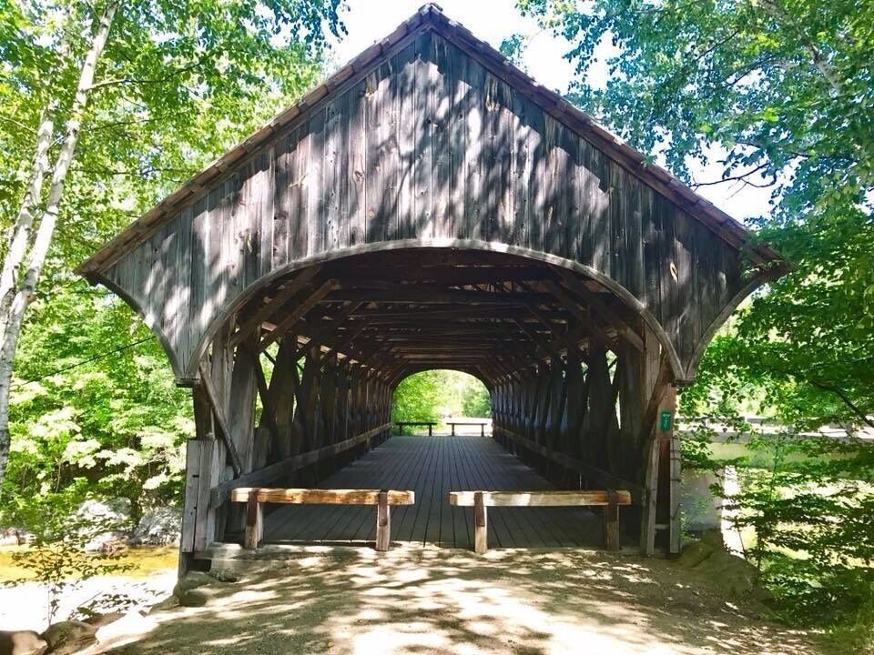 The Sunday River bridge over the Sunday River. 
