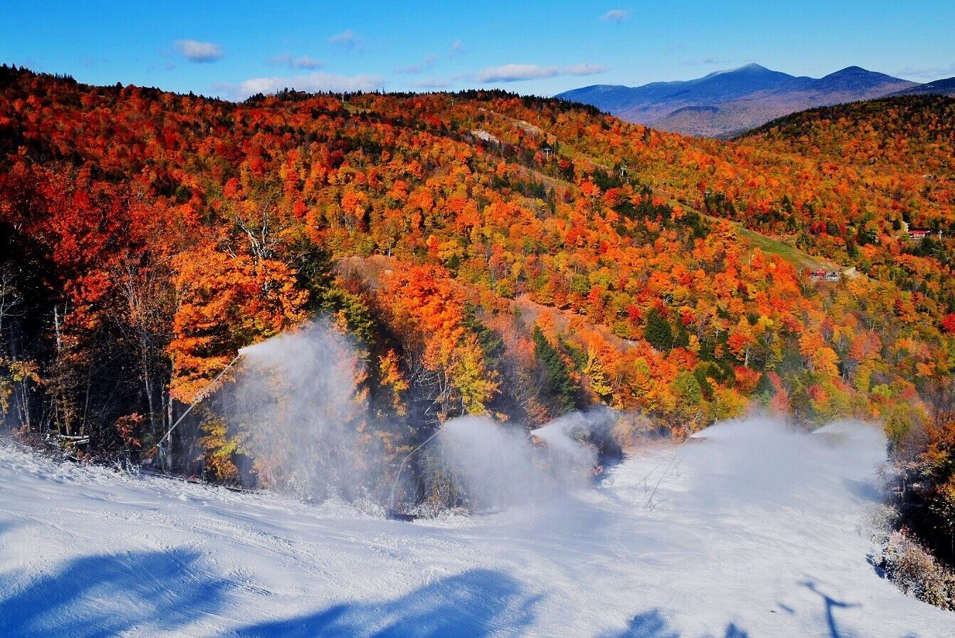 Making October snow in Maine.