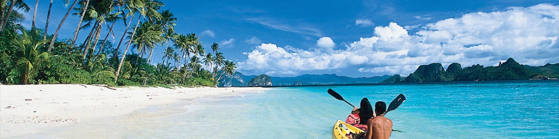 Palawan showing tropical scenes, a sandy beach and landscape views