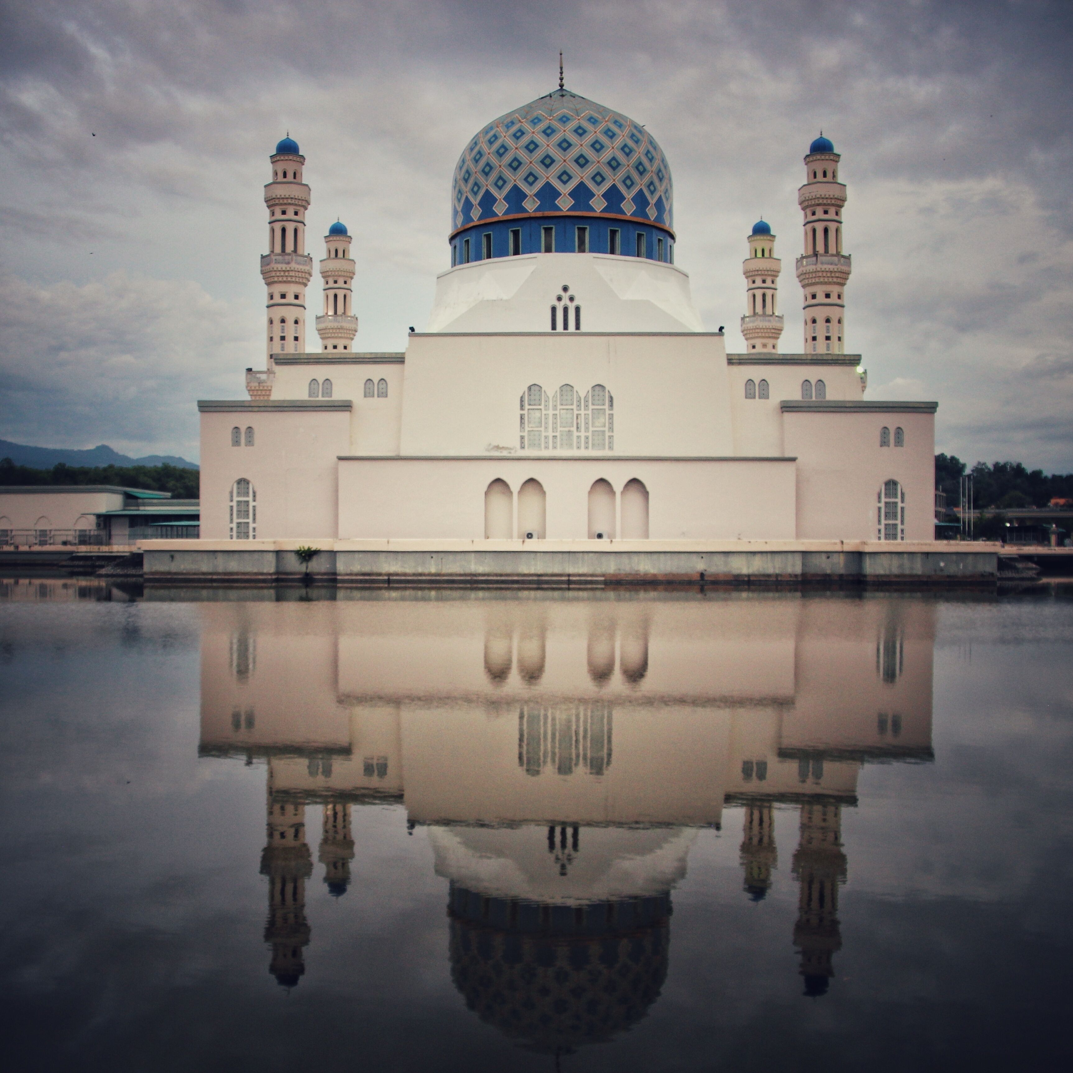 Stunning Mosque in Kota Kinabalu Reflected in the lake that surrounds it. #perspectives 