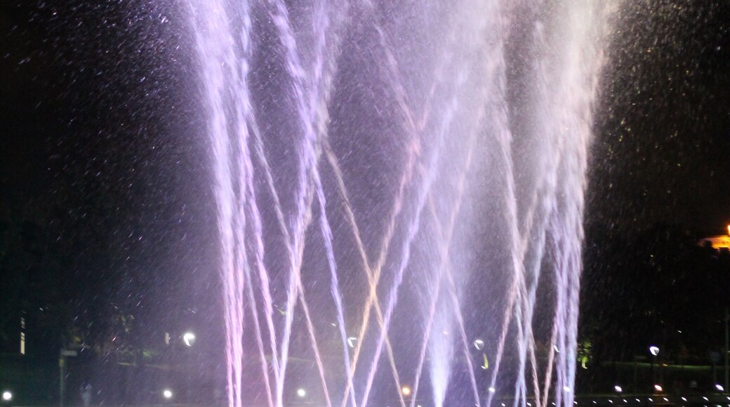 Illuminated water fountain at Kota Kinabalu, Sabah.