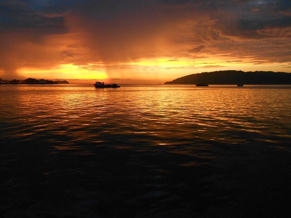 Sunset seen from the market in KK