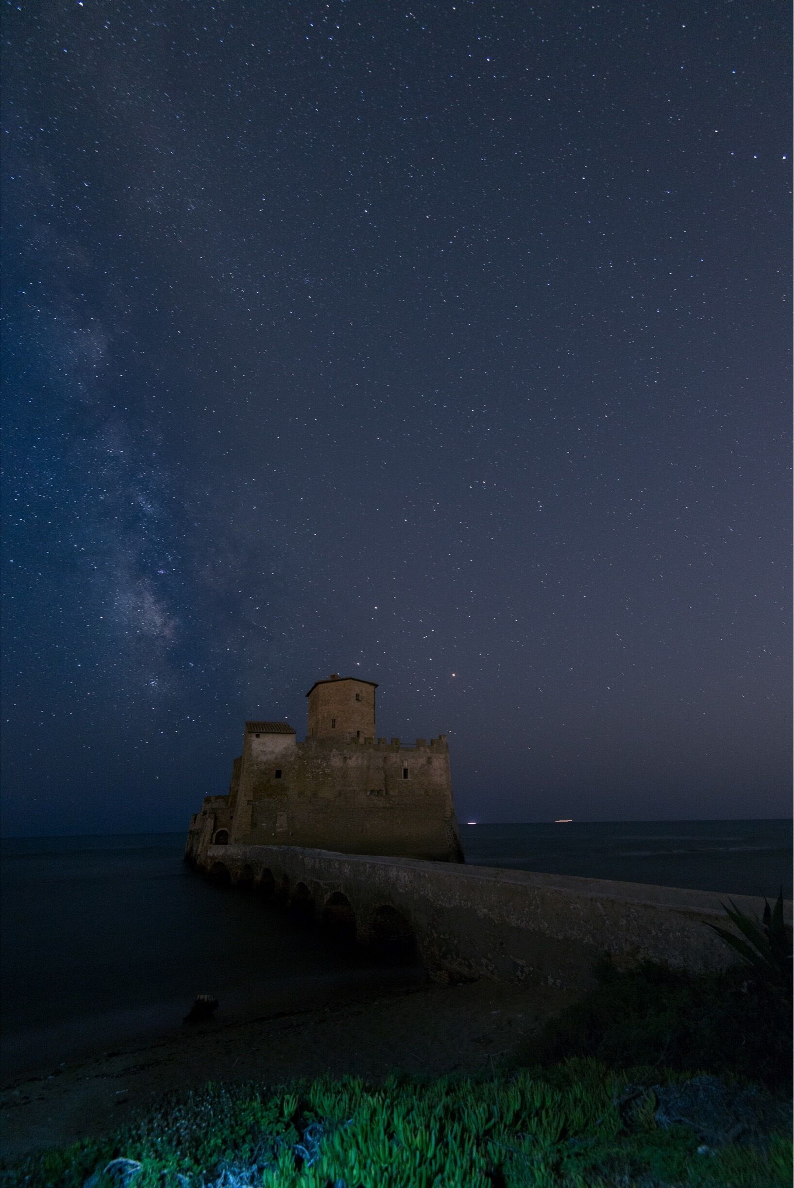 A milk way from torre astura castel  on the sea 