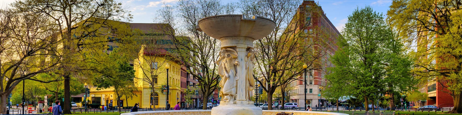 WASHINGTON,USA/APRIL 14,2017: Rear Admiral Samuel Francis Dupont Memorial Fountain
