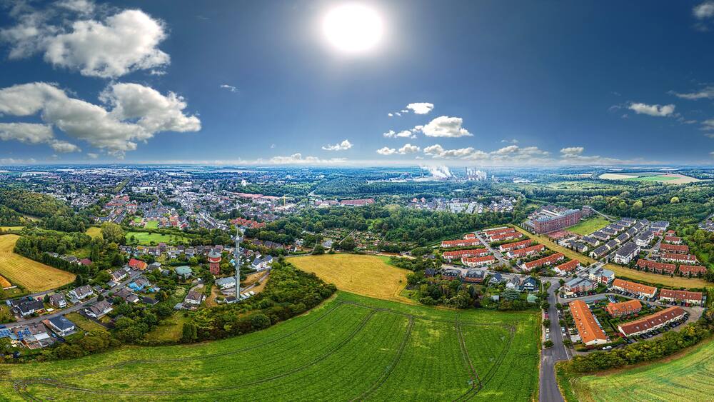 aerial of frechen near köln germany