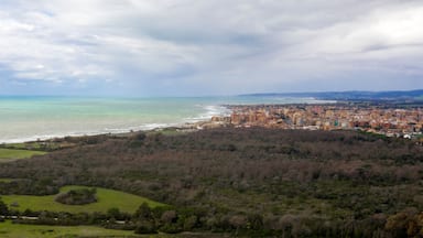 Aerial view of Ladispoli. It is a town and comune in the Metropolitan City of Rome, Lazio, Italy. It is located on the Mediterranean Sea.